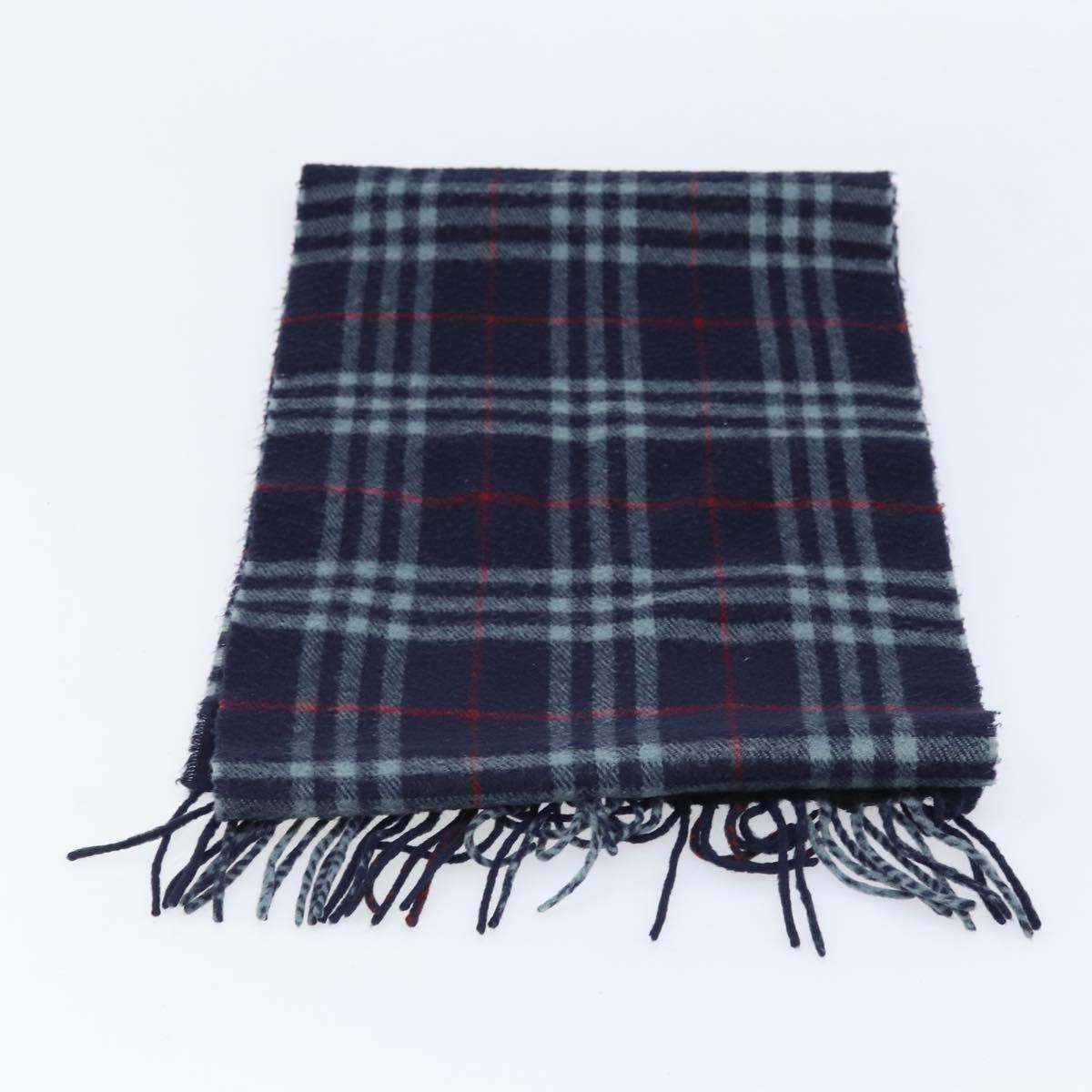 Burberrys Nova Check Scarf Wool Navy Auth am10994