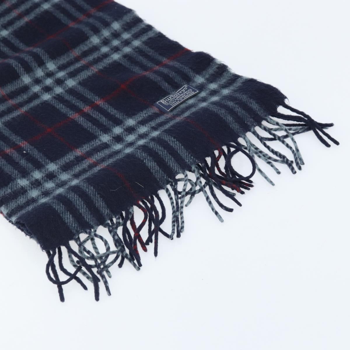 Burberrys Nova Check Scarf Wool Navy Auth am10994