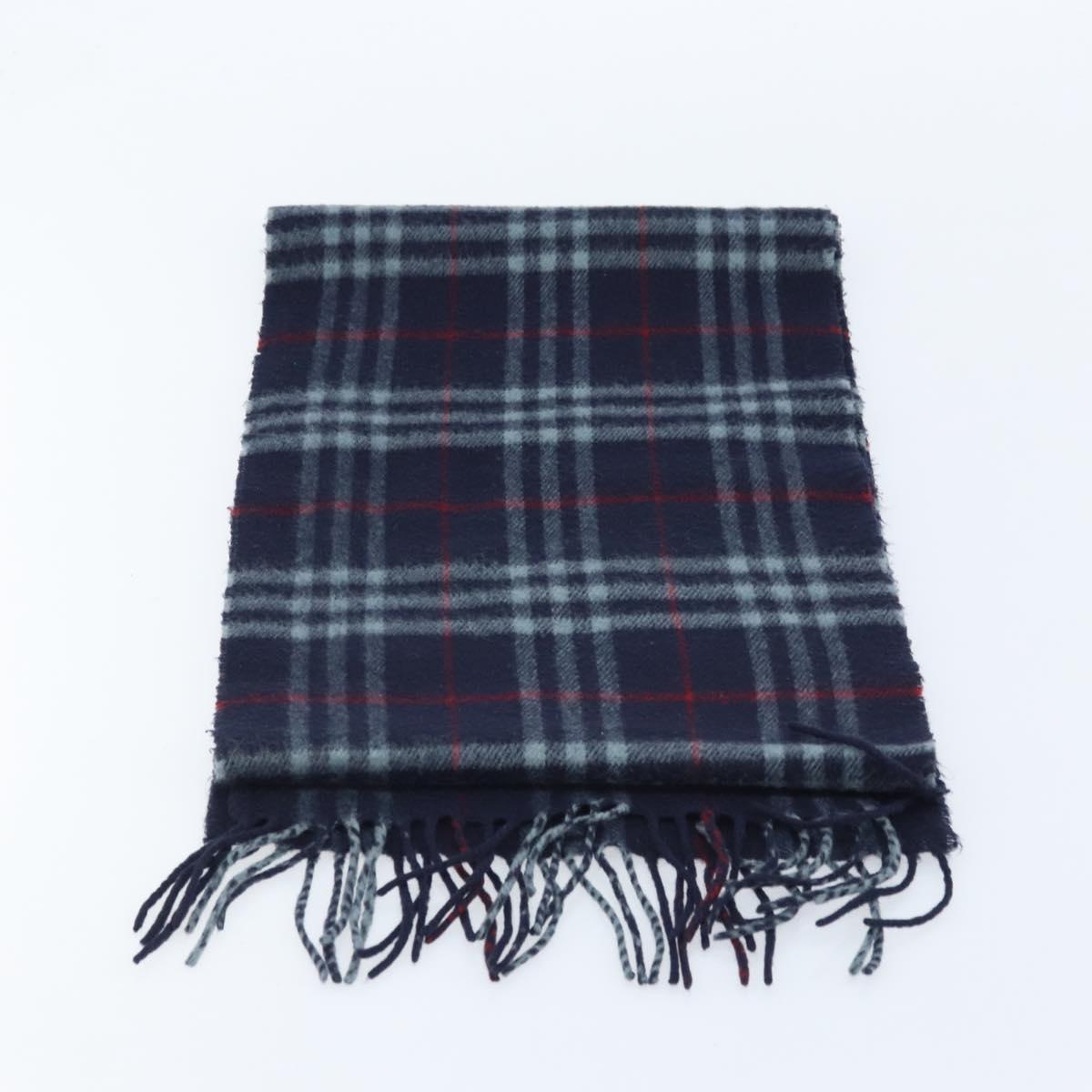 Burberrys Nova Check Scarf Wool Navy Auth am10994