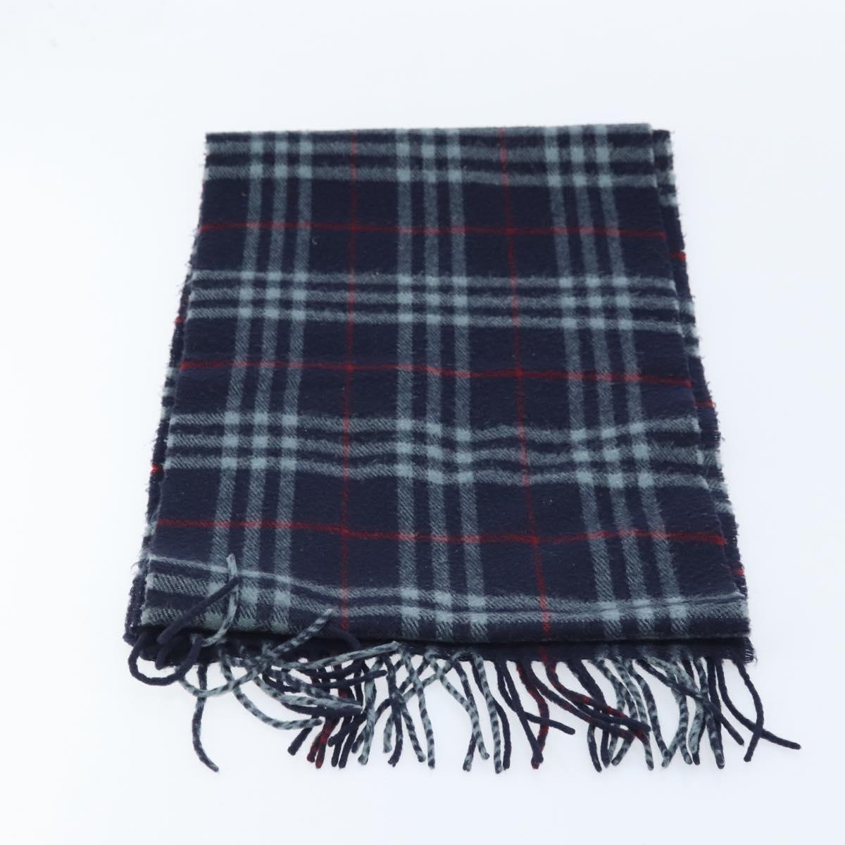 Burberrys Nova Check Scarf Wool Navy Auth am10994