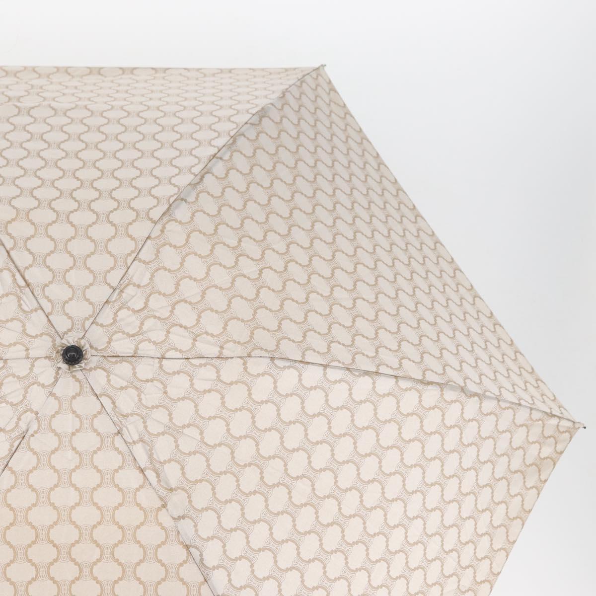 CELINE Macadam Canvas Folding Umbrella Nylon Beige Auth am10997A