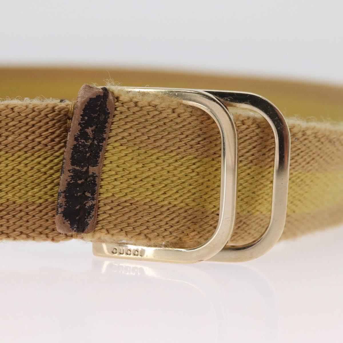 GUCCI Sherry Line Belt Canvas 37.4"" Beige 90 36 036 1192 1625 Auth am11003