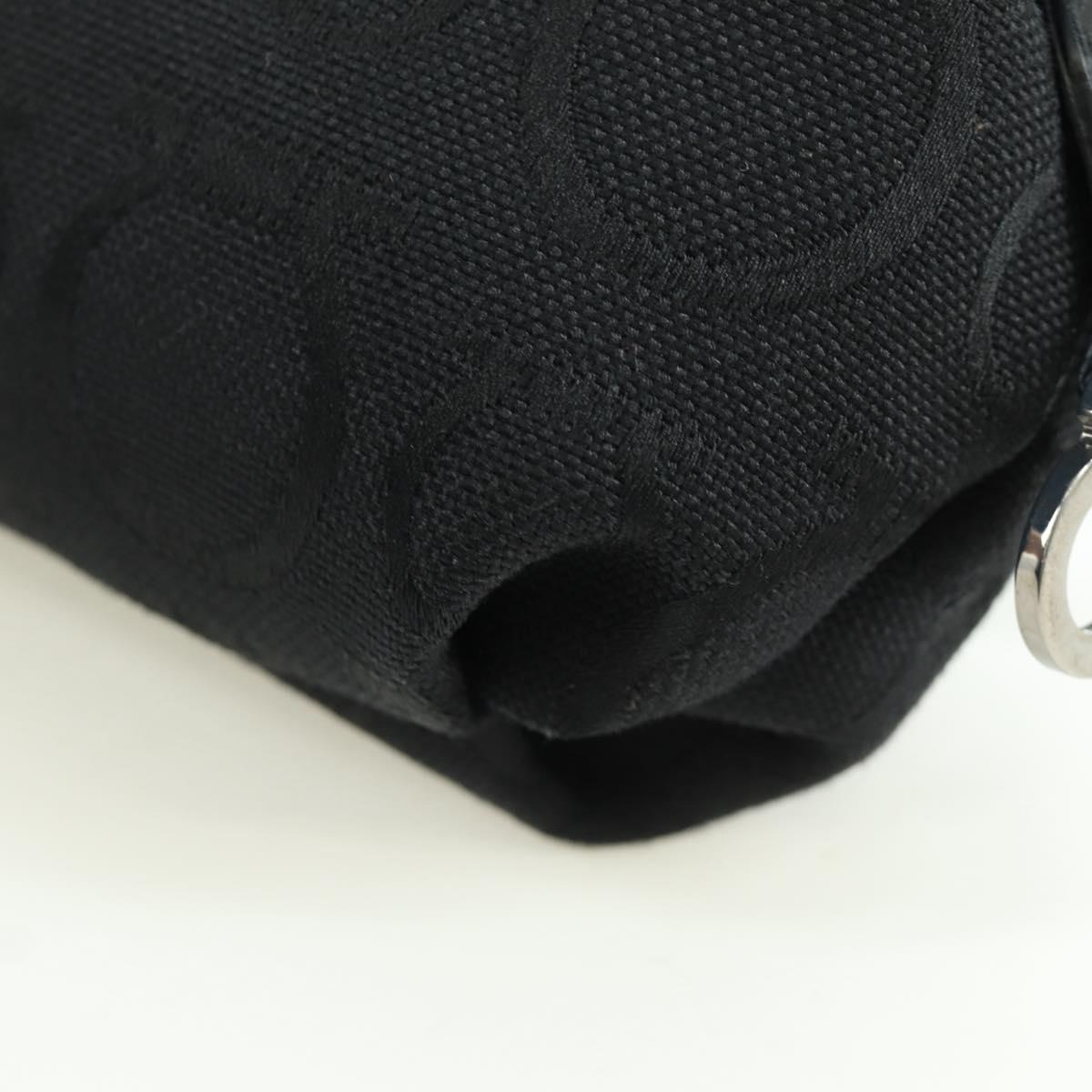 Salvatore Ferragamo Gancini Pouch Canvas Black Auth am11004A