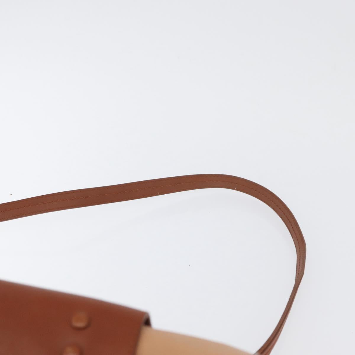 Chloe Little Alice Hand Bag Leather 2way Brown Gold Auth am11007