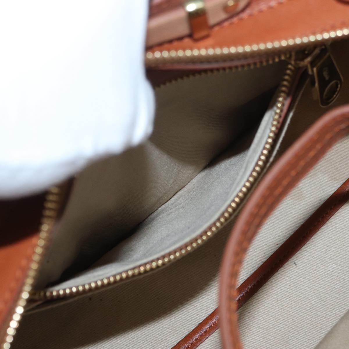 Chloe Little Alice Hand Bag Leather 2way Brown Gold Auth am11007