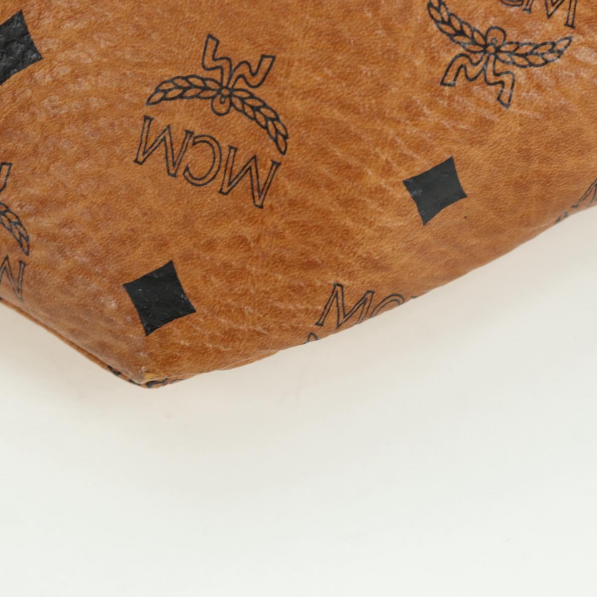 MCM Vicetos Logogram Waist bag PVC Leather Gold Brown Auth am11009A