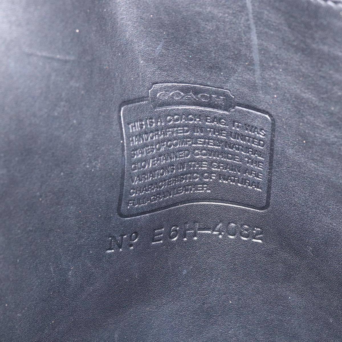 Coach Old Tote Bag Leather Black Gold Auth am11015