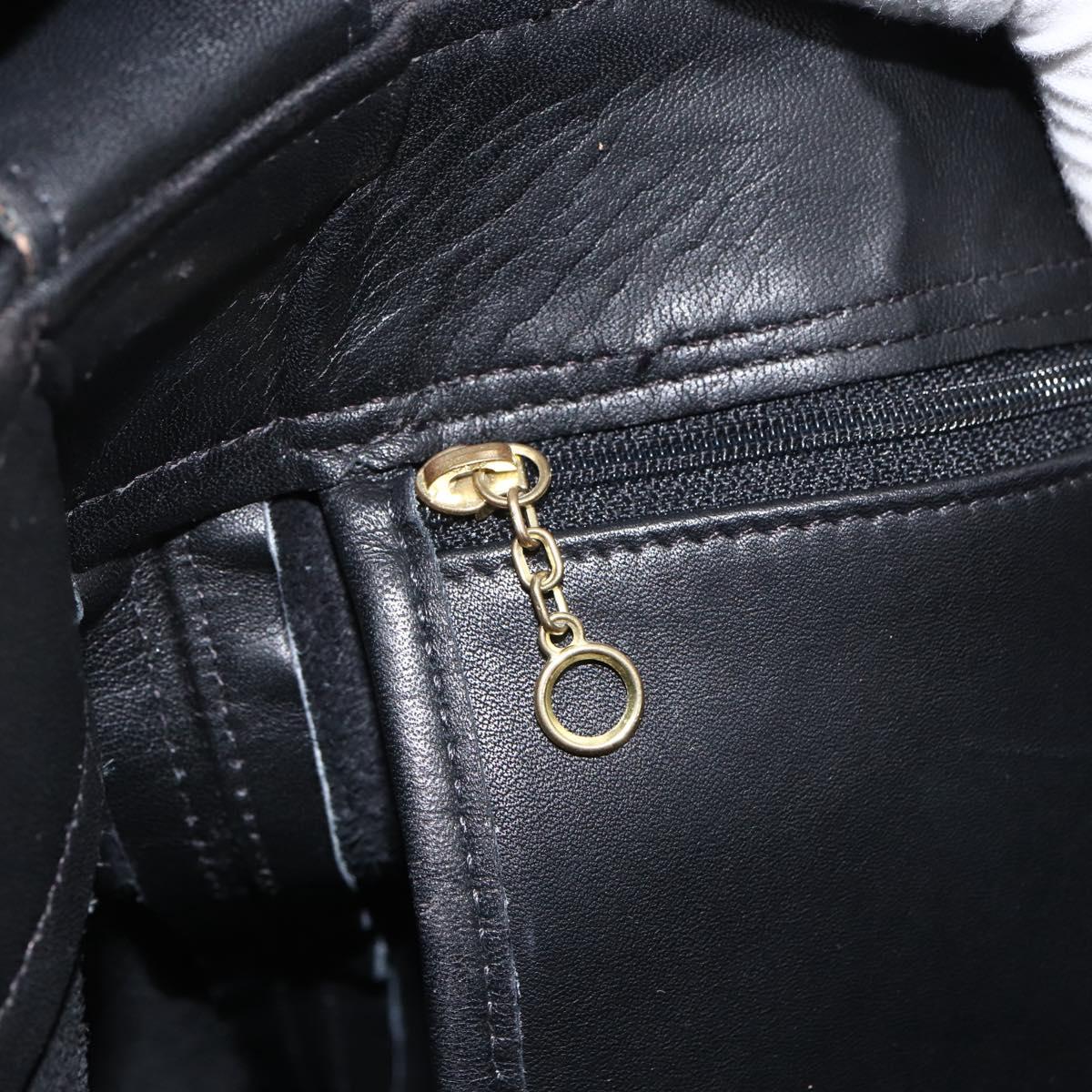 Coach Old Tote Bag Leather Black Gold Auth am11015