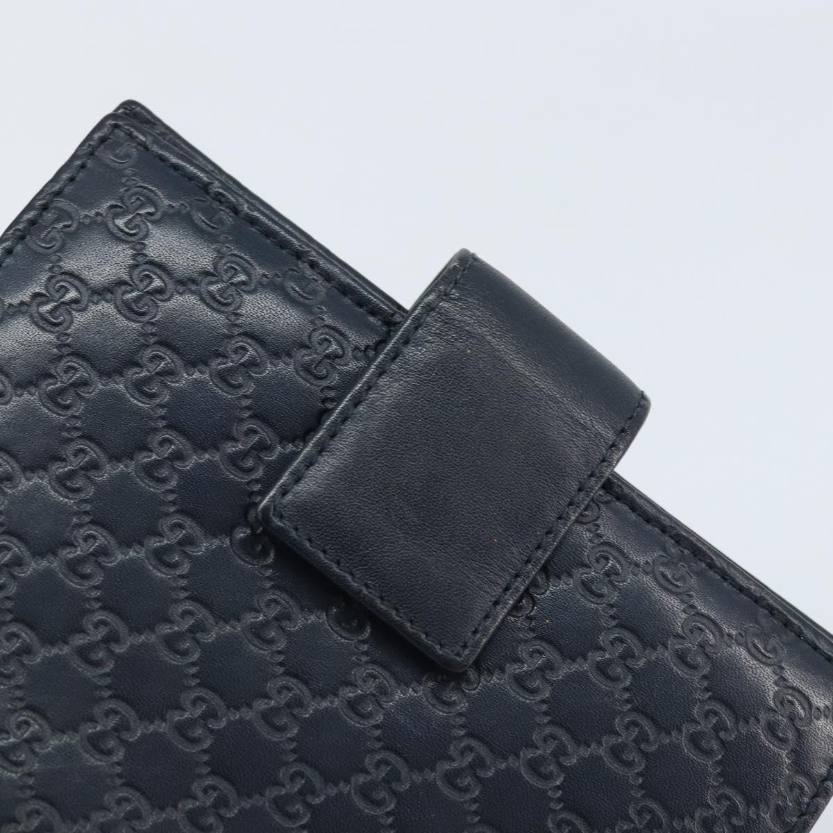GUCCI Micro GG Guccissima Day Planner Cover Leather Navy 115240 Auth am11017