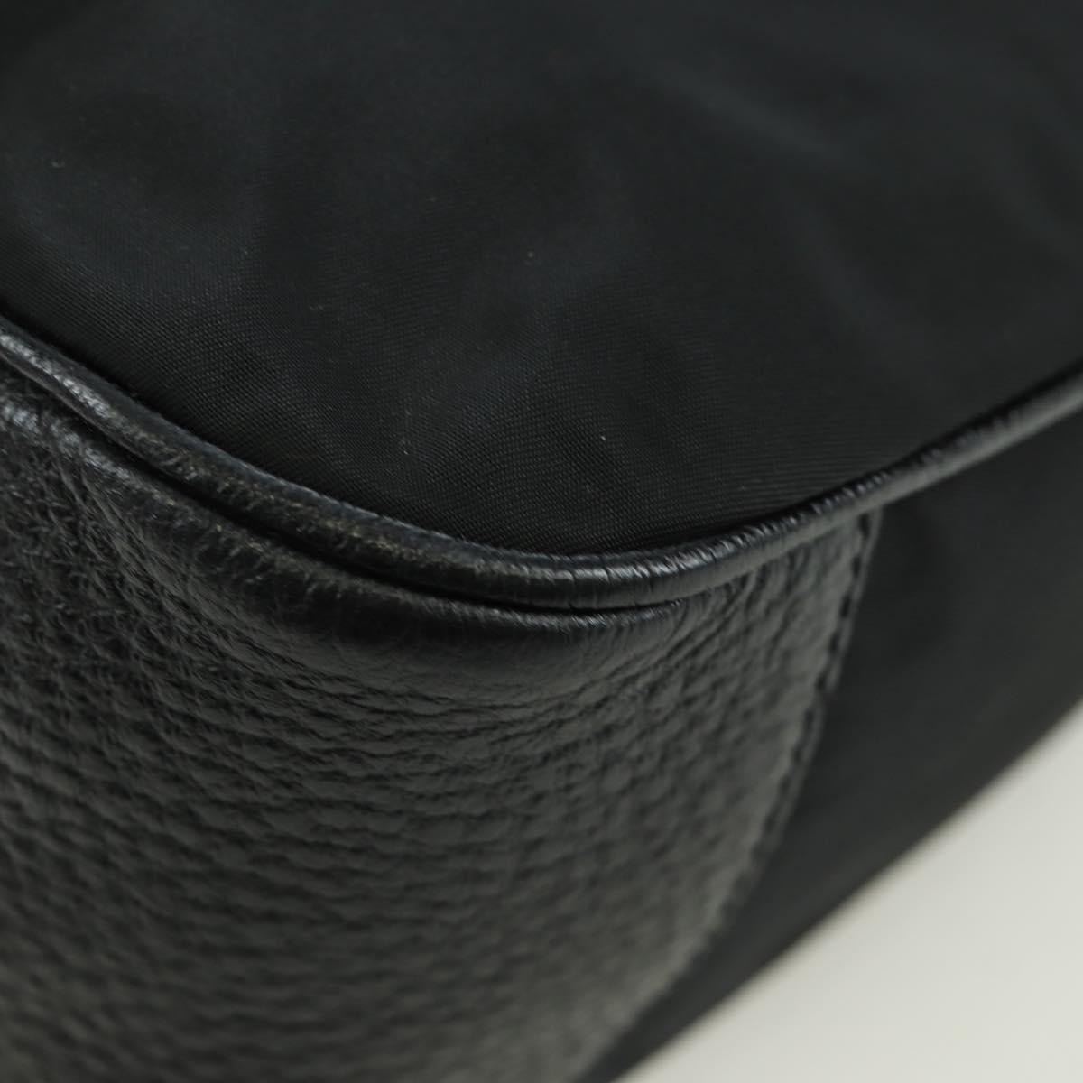 PRADA Hand Bag Nylon Black Silver BR2120 Auth am11021V