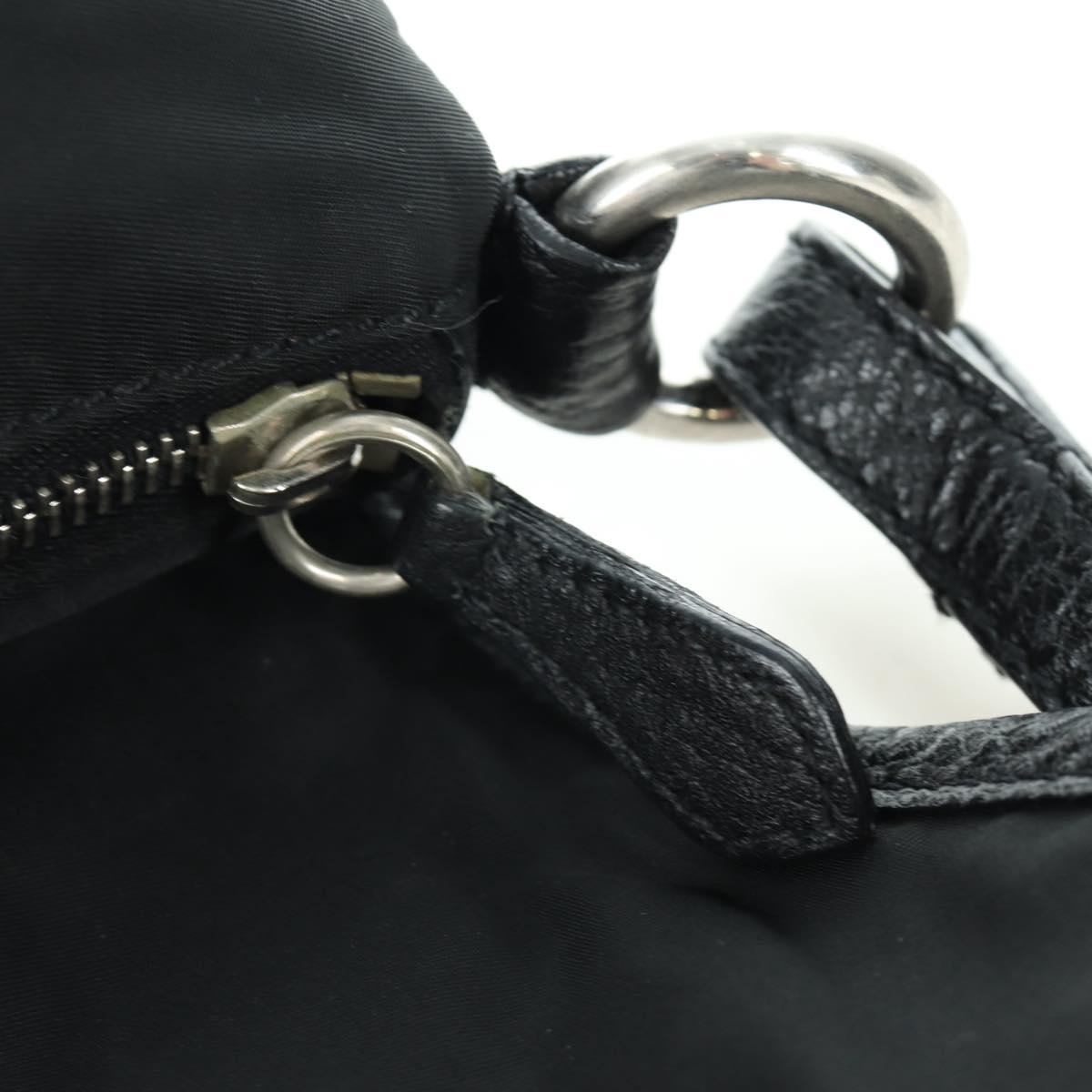 PRADA Hand Bag Nylon Black Silver BR2120 Auth am11021V