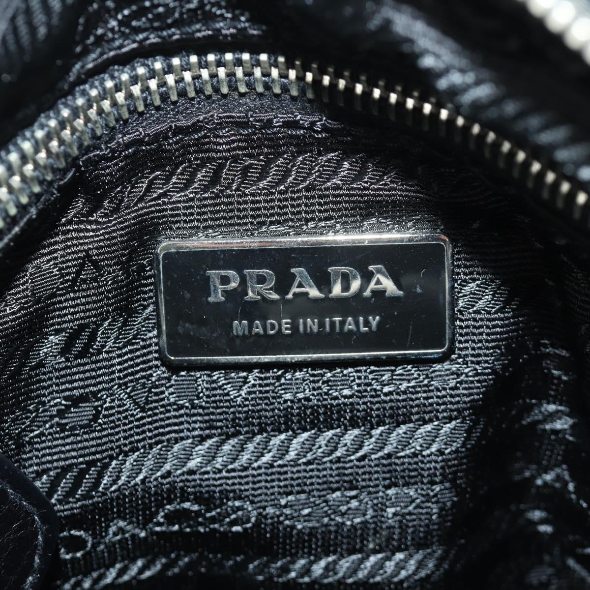 PRADA Hand Bag Nylon Black Silver BR2120 Auth am11021V