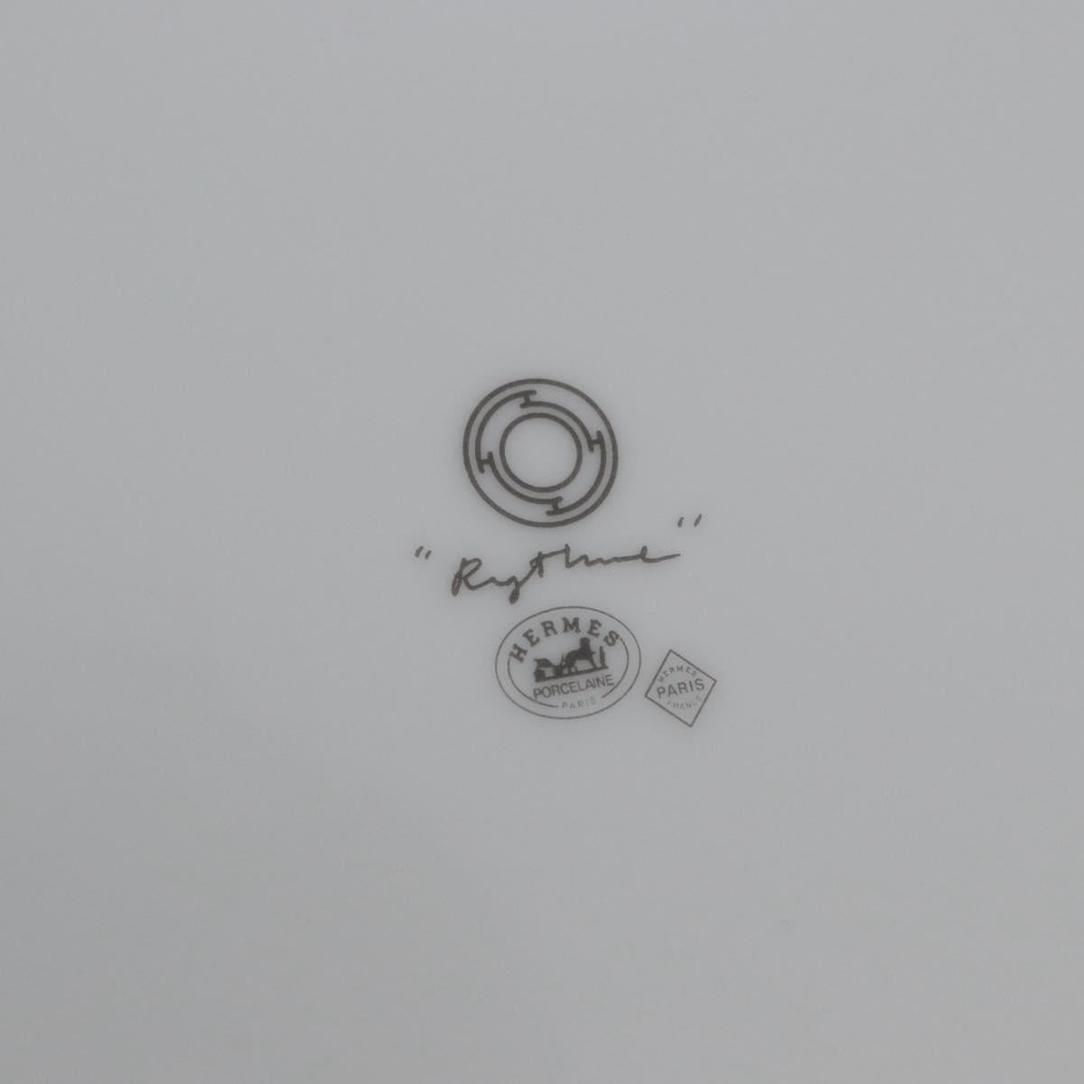 HERMES Rhythm Plate Pottery White Auth am11022M
