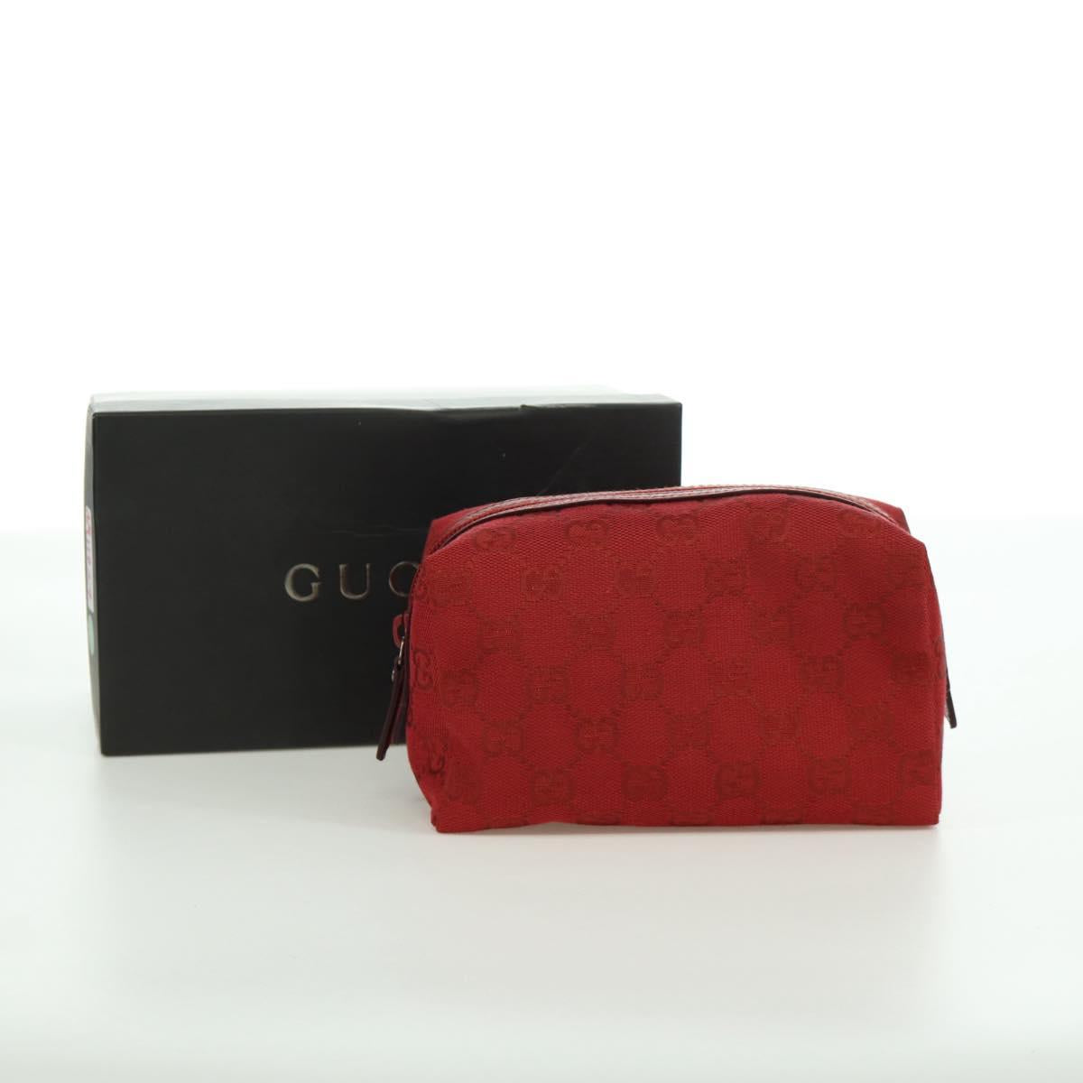 GUCCI GG Canvas Pouch Red 29595 Auth am11024V