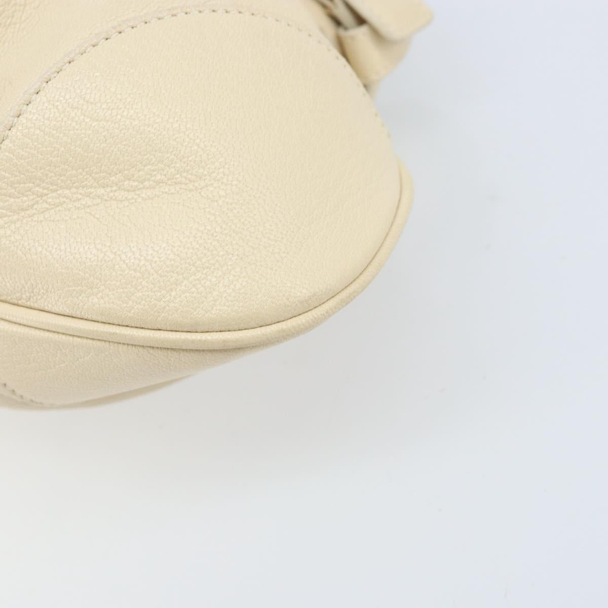 Salvatore Ferragamo Gancini Marissa Bag Leather White Silver Auth am11025