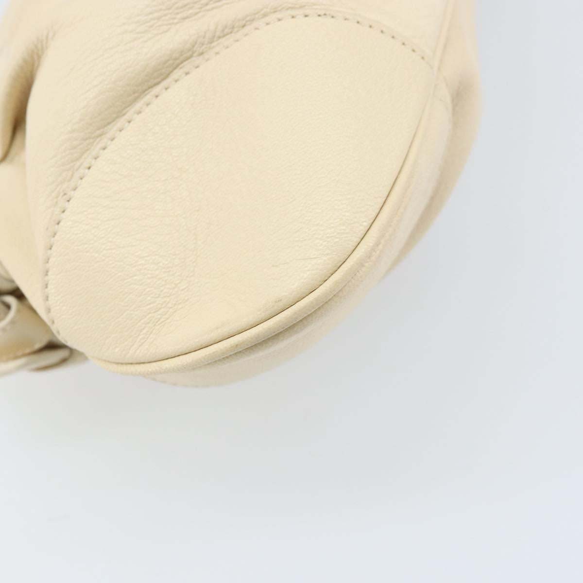 Salvatore Ferragamo Gancini Marissa Bag Leather White Silver Auth am11025