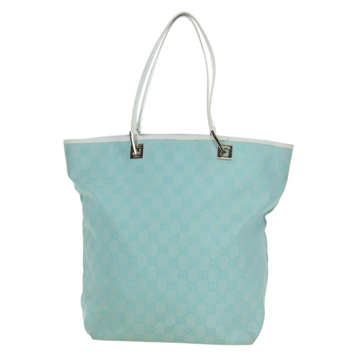 GUCCI GG Canvas Tote Bag Blue Gold 002 1098 3444 Auth am11029A