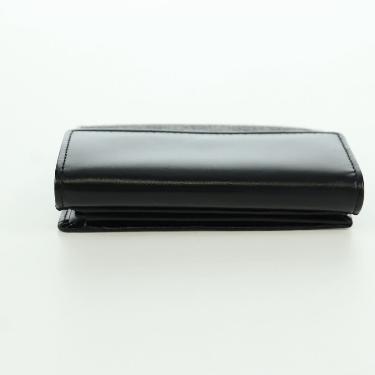CELINE Macadam Canvas Trifold Wallet PVC Leather Black Gold Auth am11034V