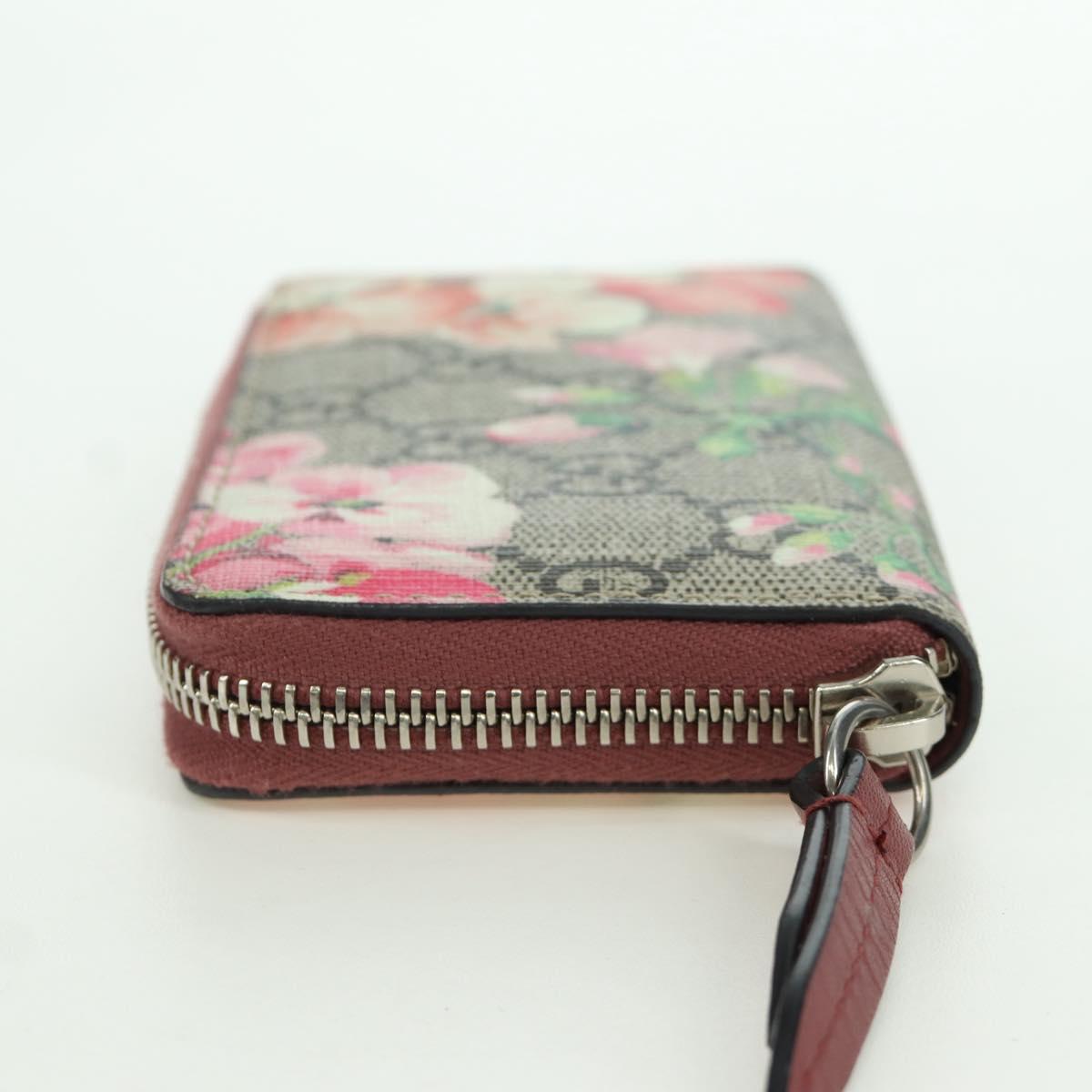 GUCCI GG Supreme Flora Round Coin Purse Coin Purse PVC Beige Pink Auth am11036V