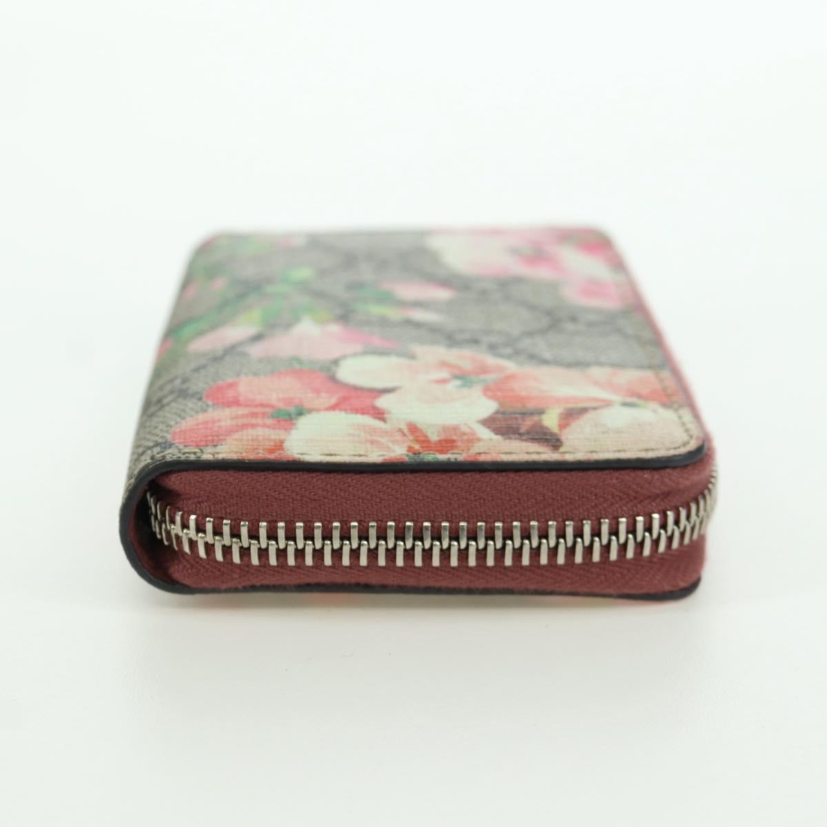 GUCCI GG Supreme Flora Round Coin Purse Coin Purse PVC Beige Pink Auth am11036V