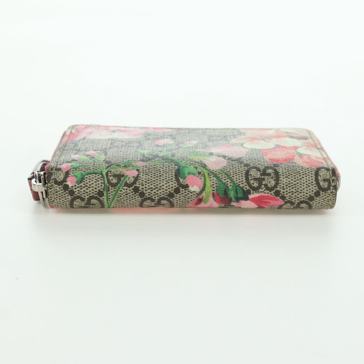 GUCCI GG Supreme Flora Round Coin Purse Coin Purse PVC Beige Pink Auth am11036V