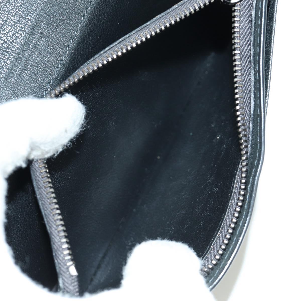 BOTTEGA VENETA INTRECCIATO Long Wallet Leather Navy Gray Ivory Auth am11043A