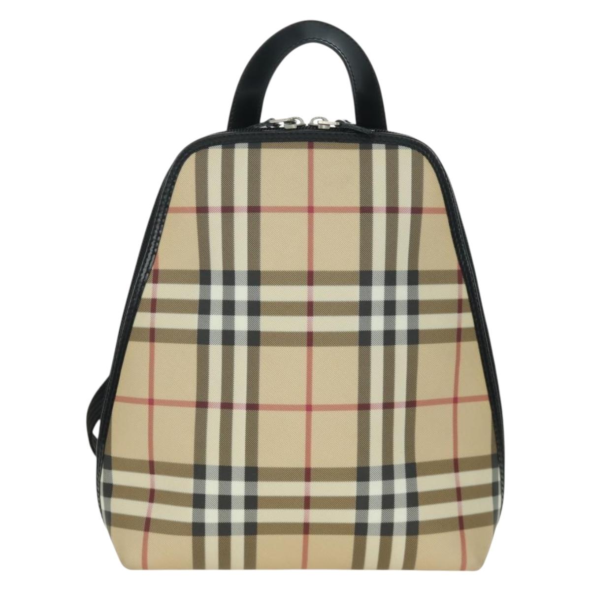 BURBERRY Nova Check Backpack PVC Beige Auth am11045V