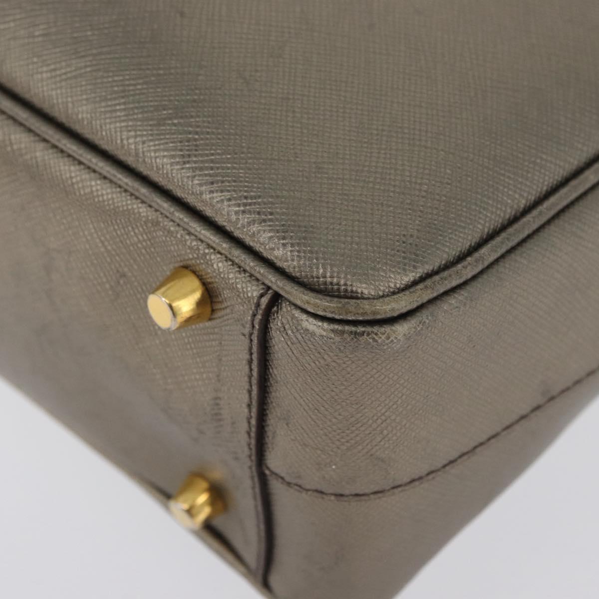 PRADA Hand Bag Safiano leather Gold Auth am11051A