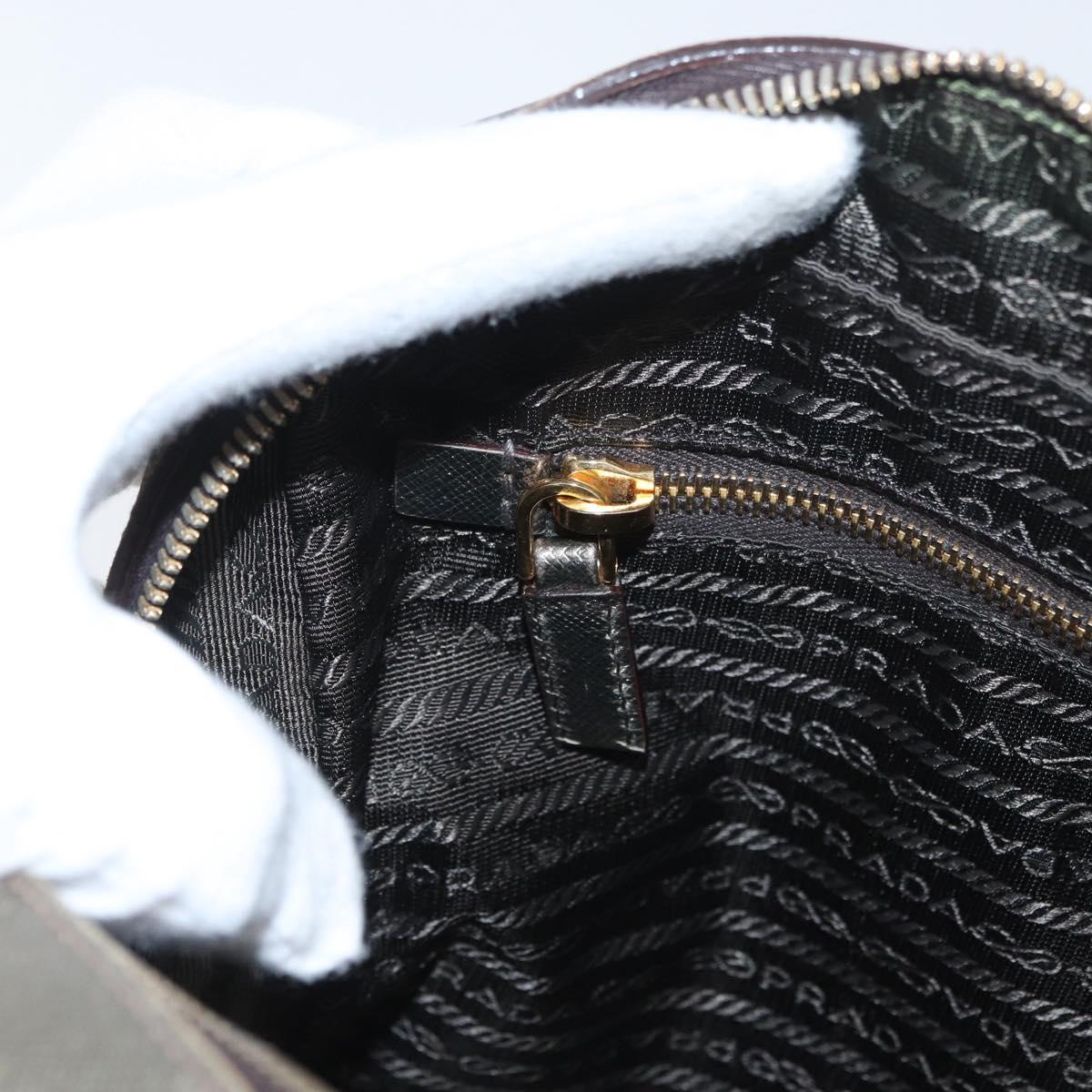 PRADA Hand Bag Safiano leather Gold Auth am11051A