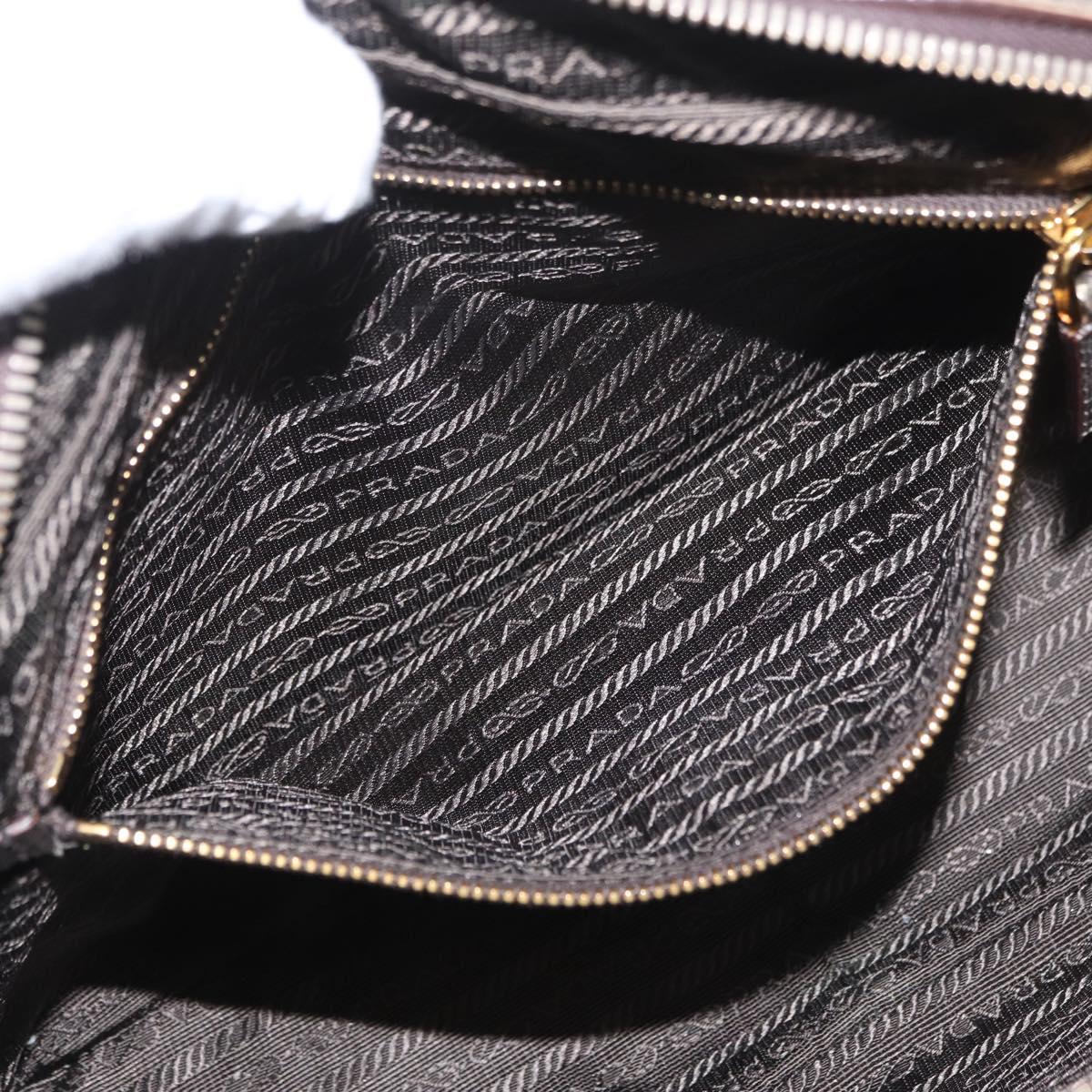 PRADA Hand Bag Safiano leather Gold Auth am11051A