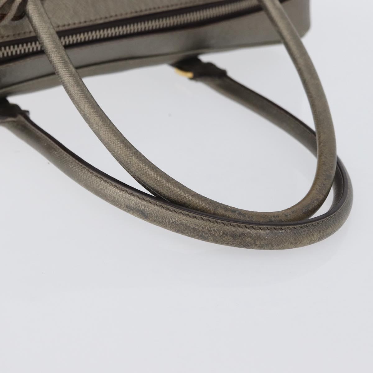 PRADA Hand Bag Safiano leather Gold Auth am11051A