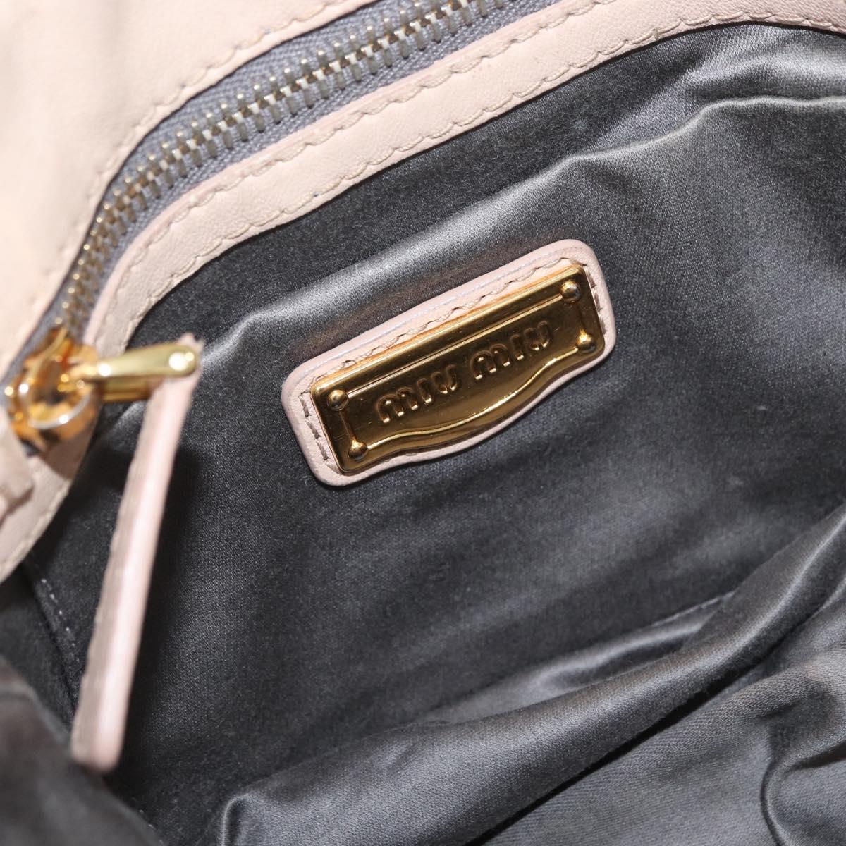 Miu Miu Matelasse Hand Bag Leather 2way Pink Gold Auth am11053A