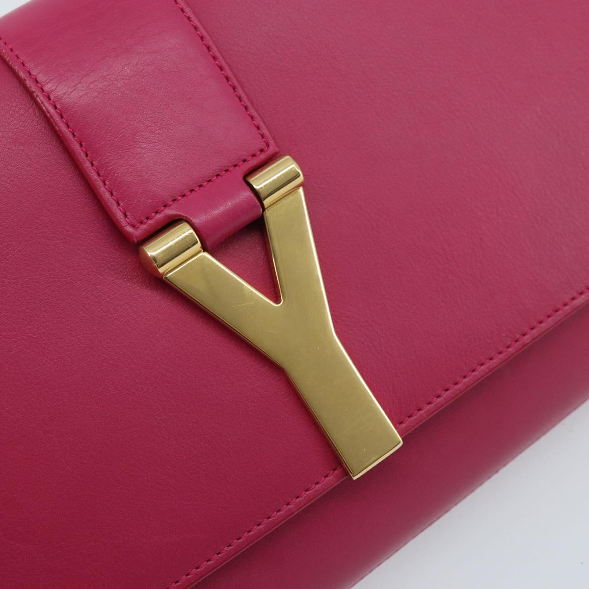 SAINT LAURENT Kabas Clutch Bag Leather Pink Gold 311213 Auth am11074A
