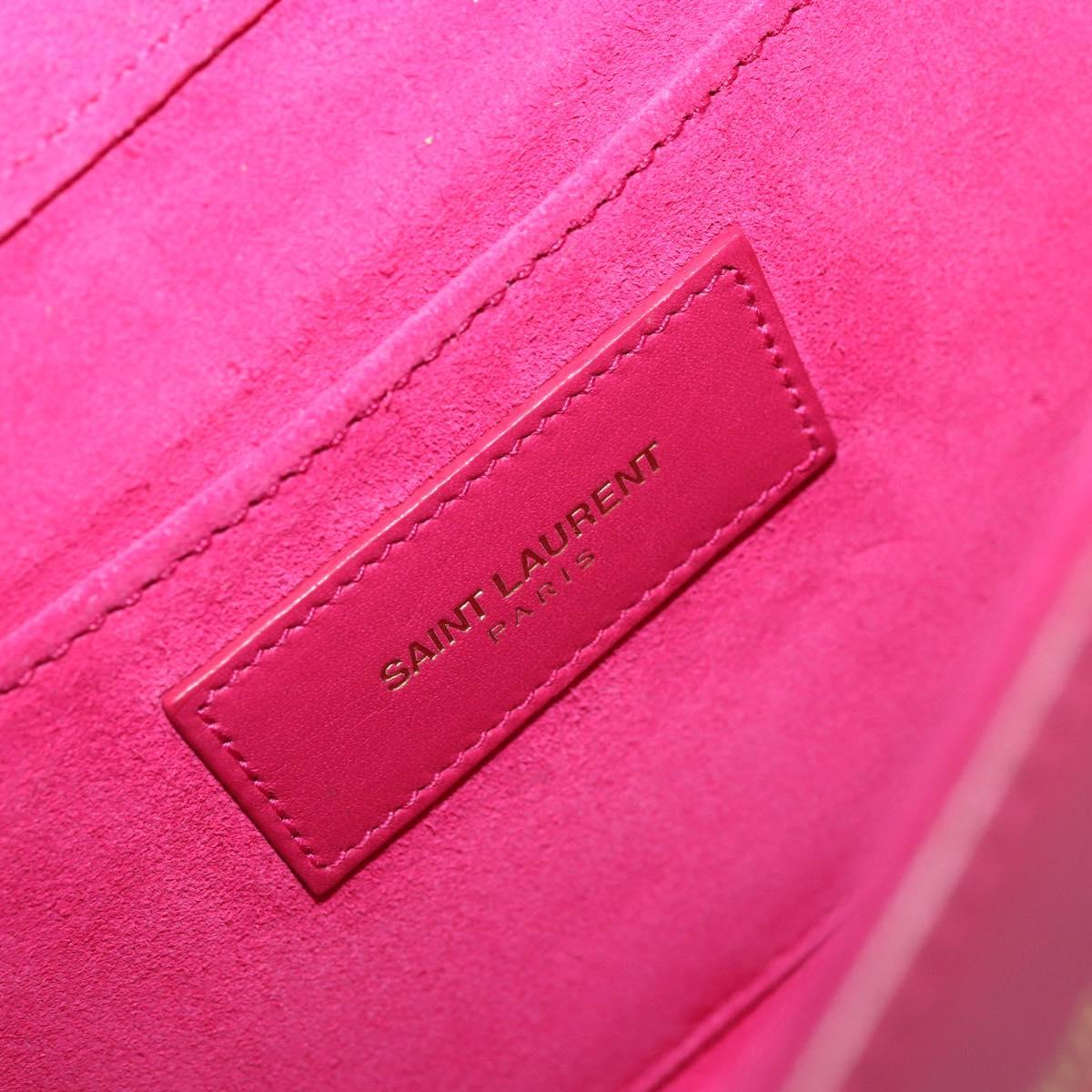 SAINT LAURENT Kabas Clutch Bag Leather Pink Gold 311213 Auth am11074A