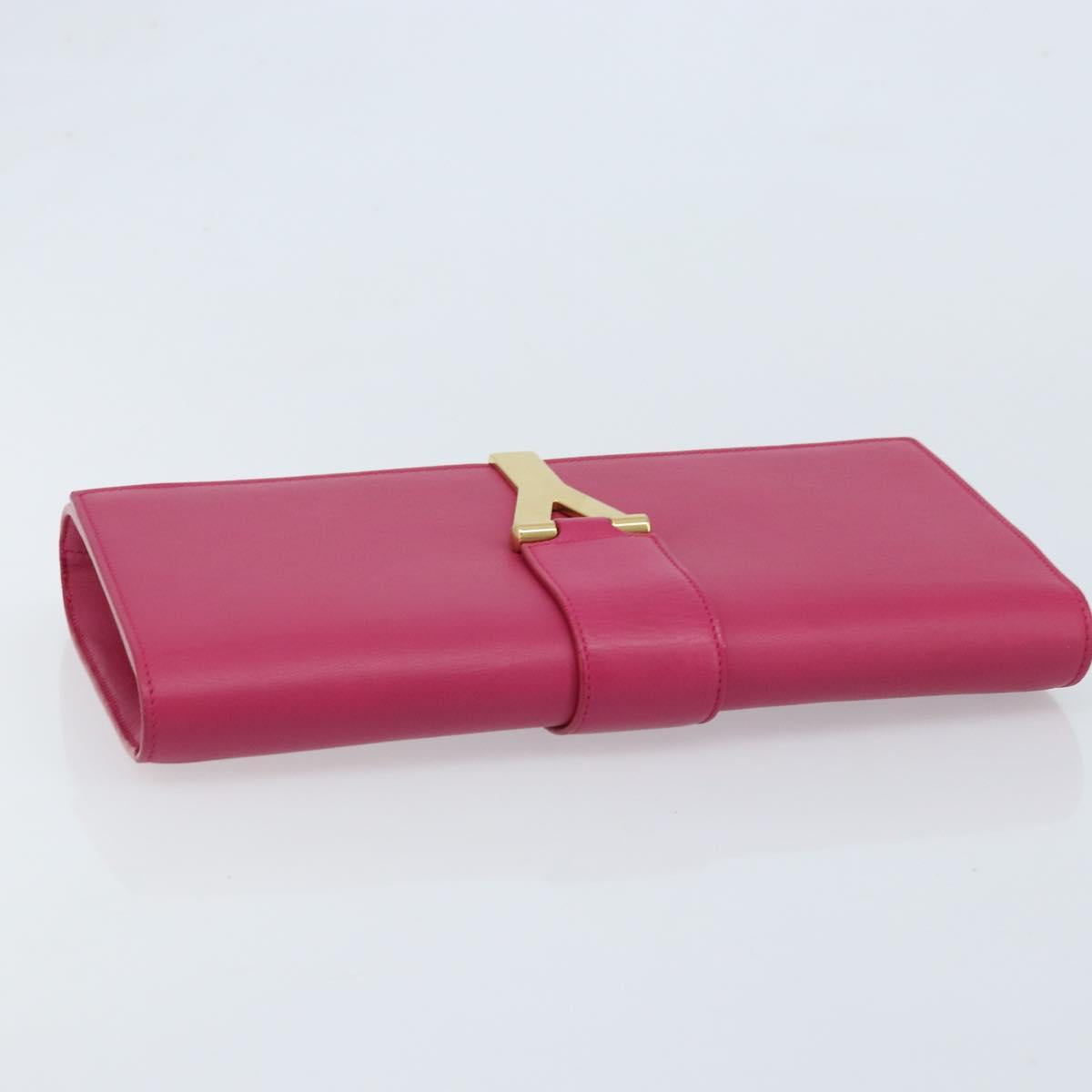 SAINT LAURENT Kabas Clutch Bag Leather Pink Gold 311213 Auth am11074A