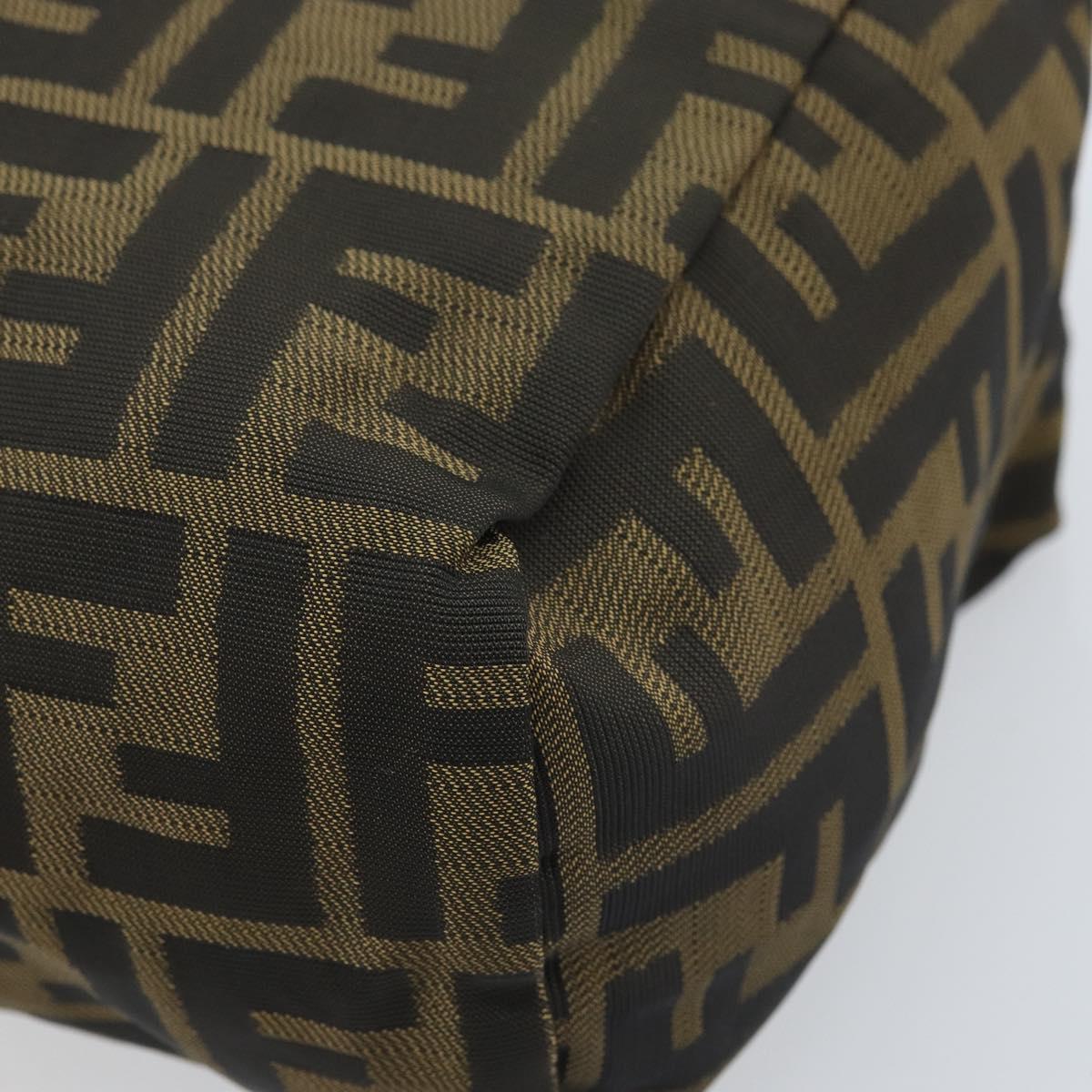 FENDI Zucca Canvas Mini Hand Bag Black Brown Auth am11075A