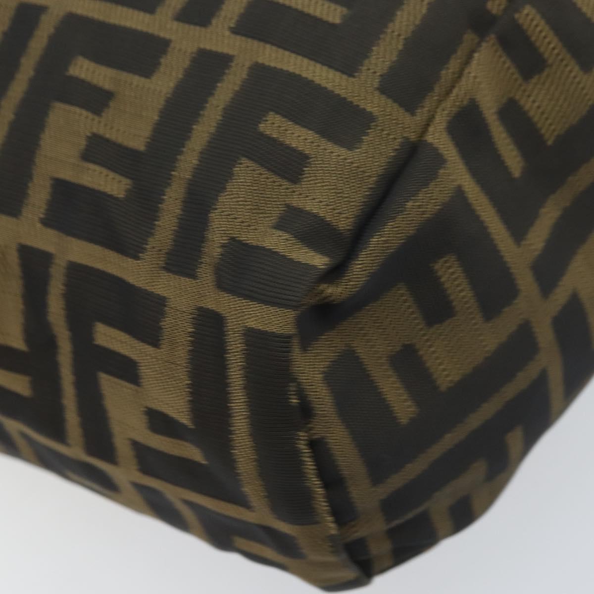 FENDI Zucca Canvas Mini Hand Bag Black Brown Auth am11075A