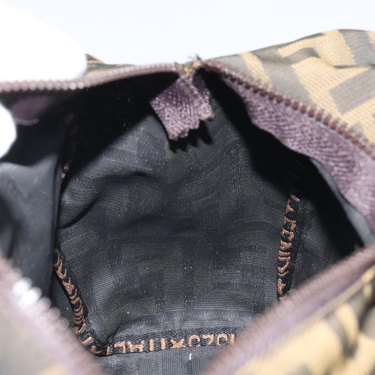 FENDI Zucca Canvas Mini Hand Bag Black Brown Auth am11075A
