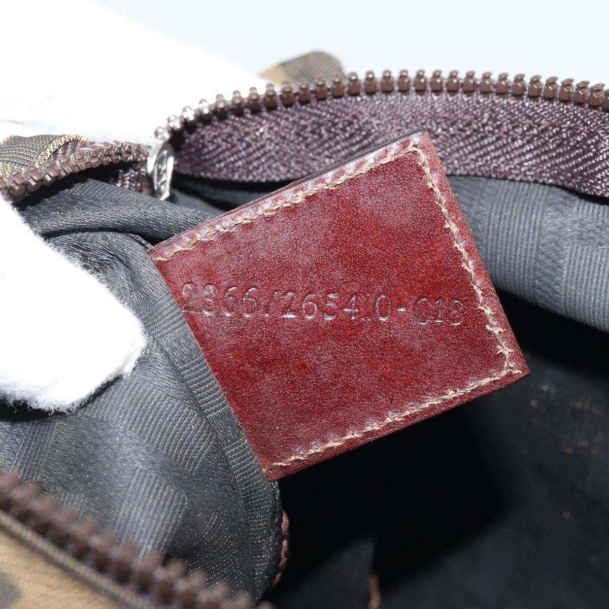 FENDI Zucca Canvas Mini Hand Bag Black Brown Auth am11075A