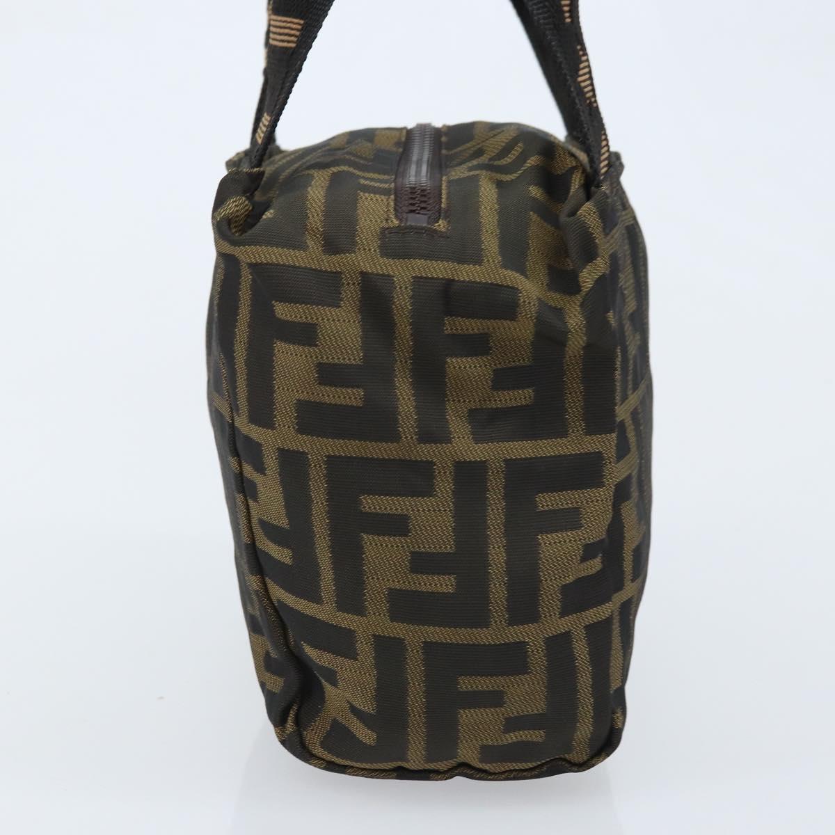 FENDI Zucca Canvas Mini Hand Bag Black Brown Auth am11075A