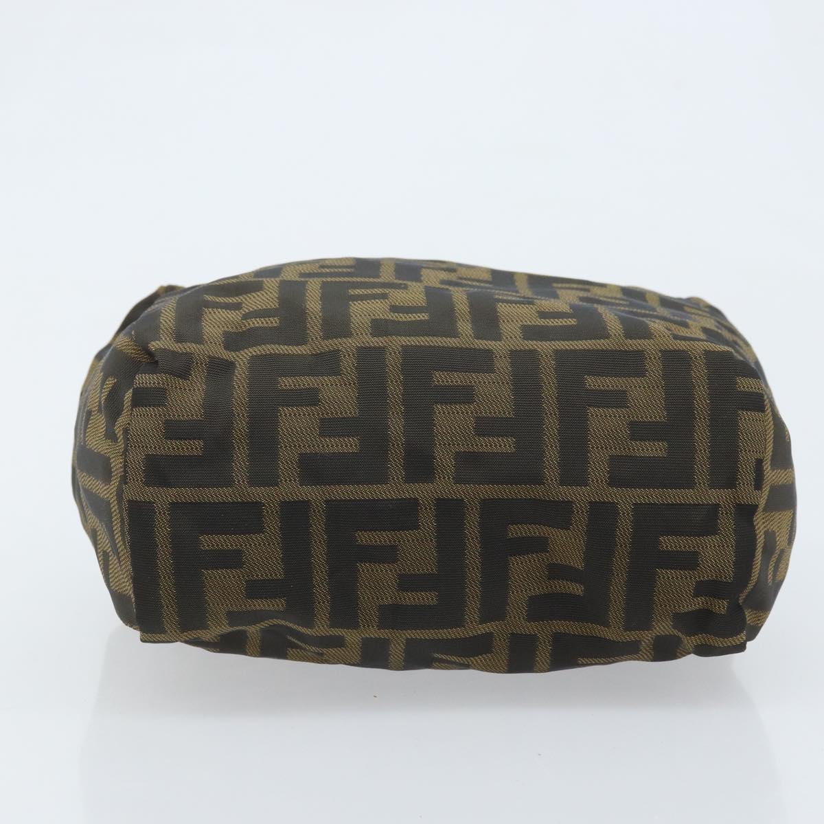 FENDI Zucca Canvas Mini Hand Bag Black Brown Auth am11075A