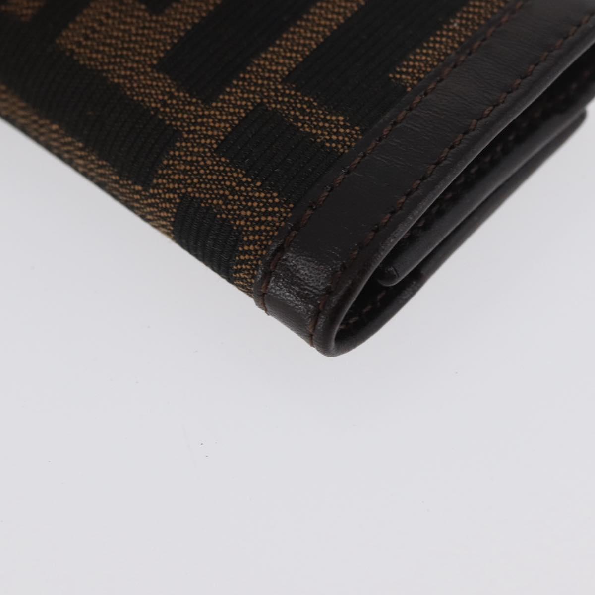 FENDI Zucca Canvas Key Case Black Brown Auth am11078A