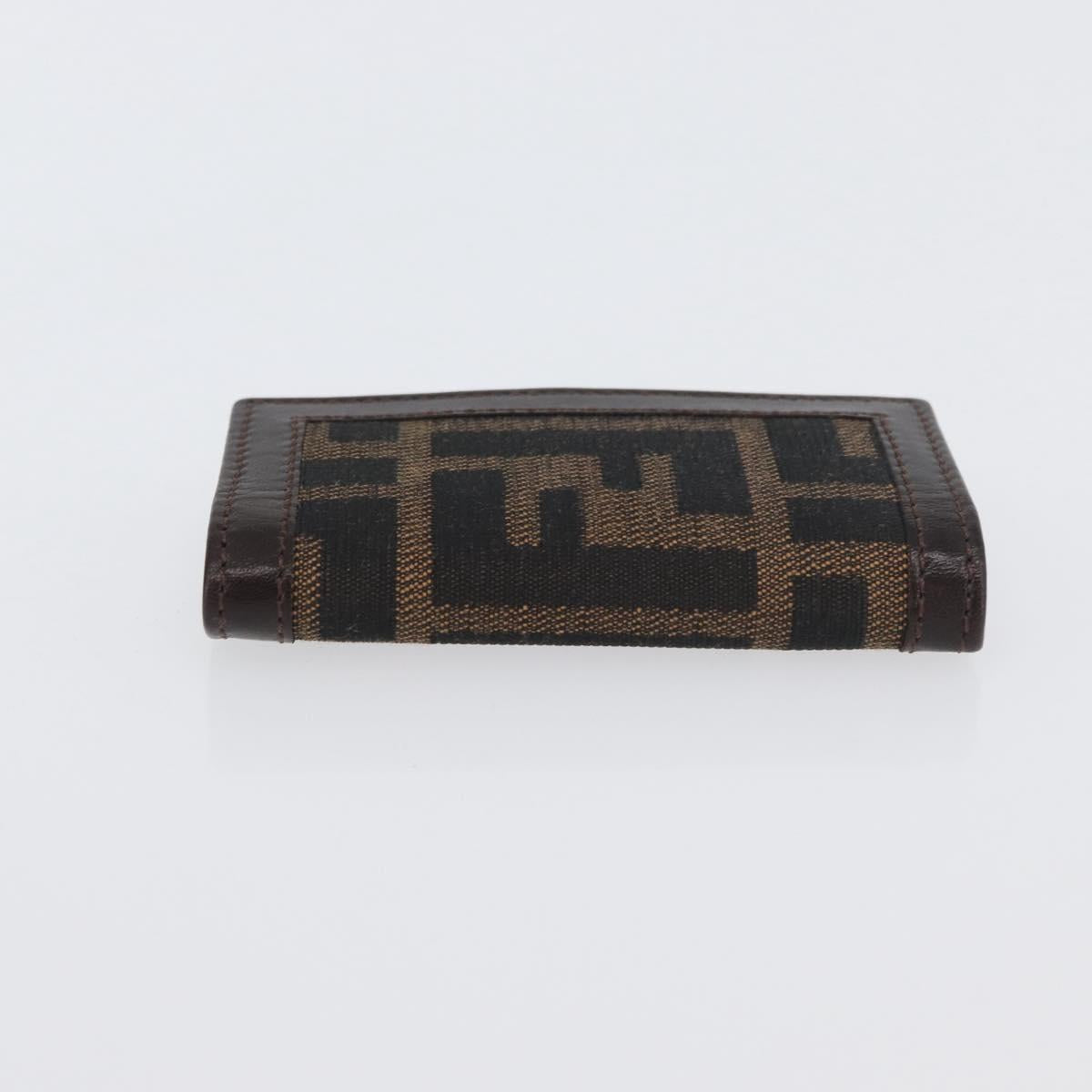 FENDI Zucca Canvas Key Case Black Brown Auth am11078A
