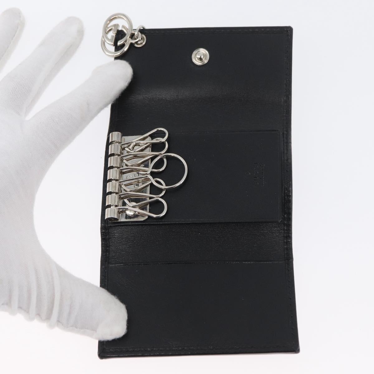 GUCCI GG Implementation Key Case PVC Black Silver Auth am11083A