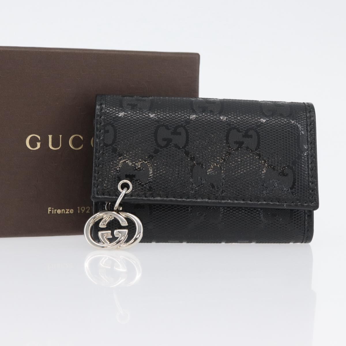GUCCI GG Implementation Key Case PVC Black Silver Auth am11083A