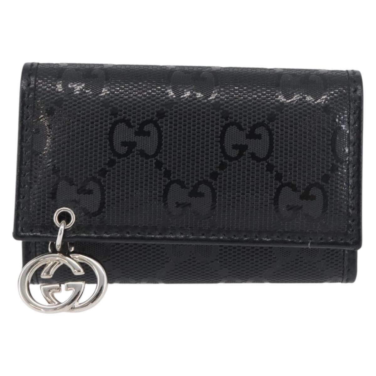 GUCCI GG Implementation Key Case PVC Black Silver Auth am11083A