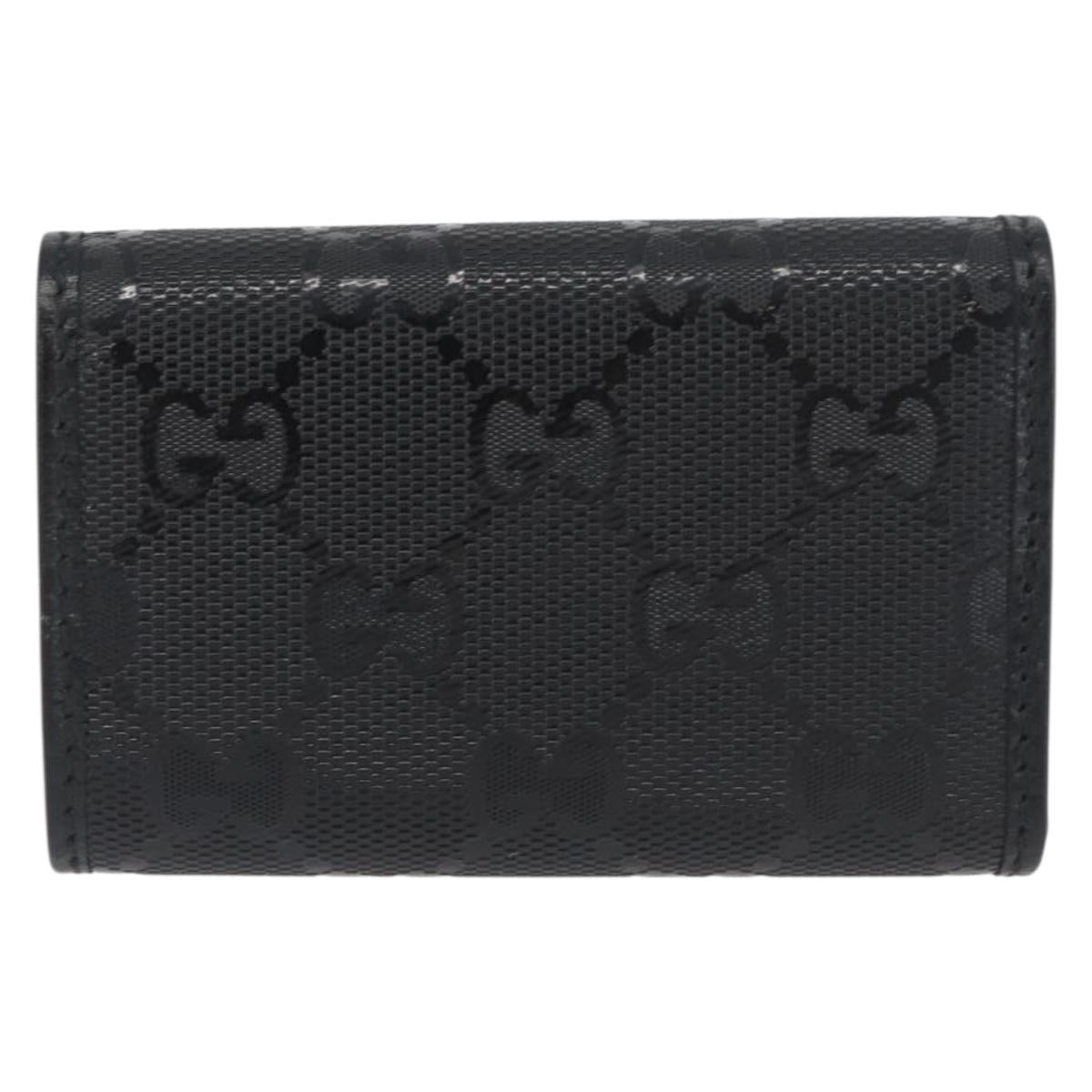 GUCCI GG Implementation Key Case PVC Black Silver Auth am11083A