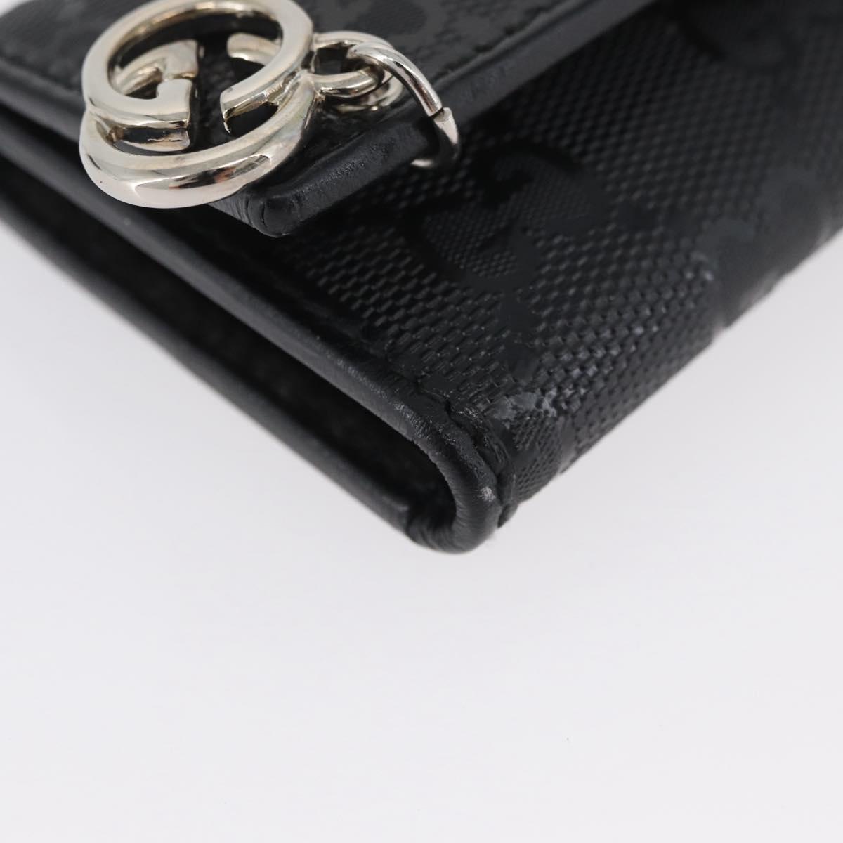 GUCCI GG Implementation Key Case PVC Black Silver Auth am11083A
