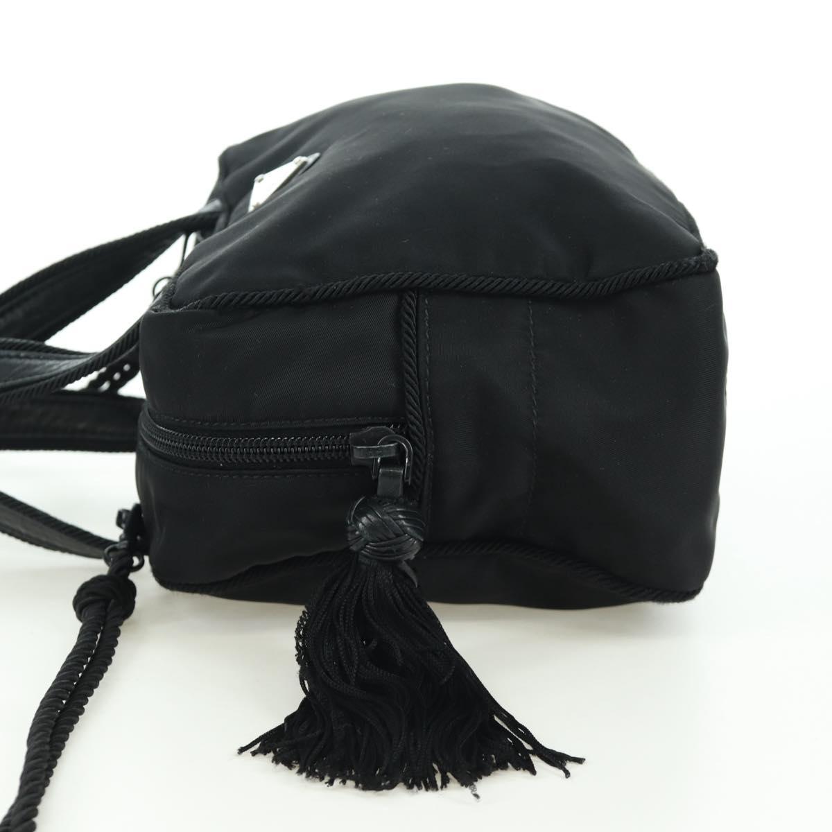 PRADA Fringe Hand Bag Nylon 2way Black BL0916 Auth am11097V