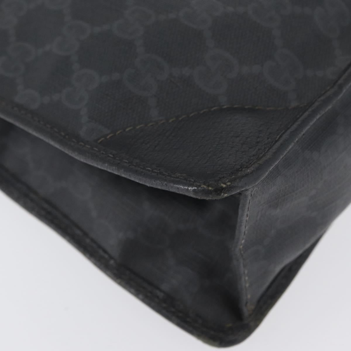 GUCCI GG Supreme Old Clutch Bag PVC Black Gold 97 01 029 Auth am11098